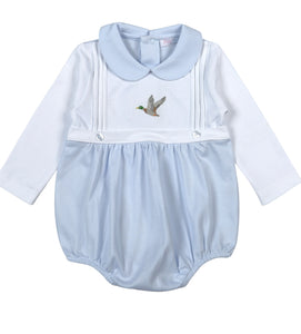 Blue Mallard Ducks Hand Embroidered Bubble