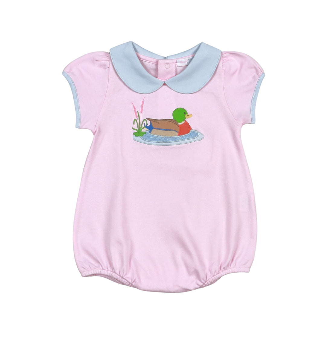 Pink Mallard Duck Pima Applique Bubble