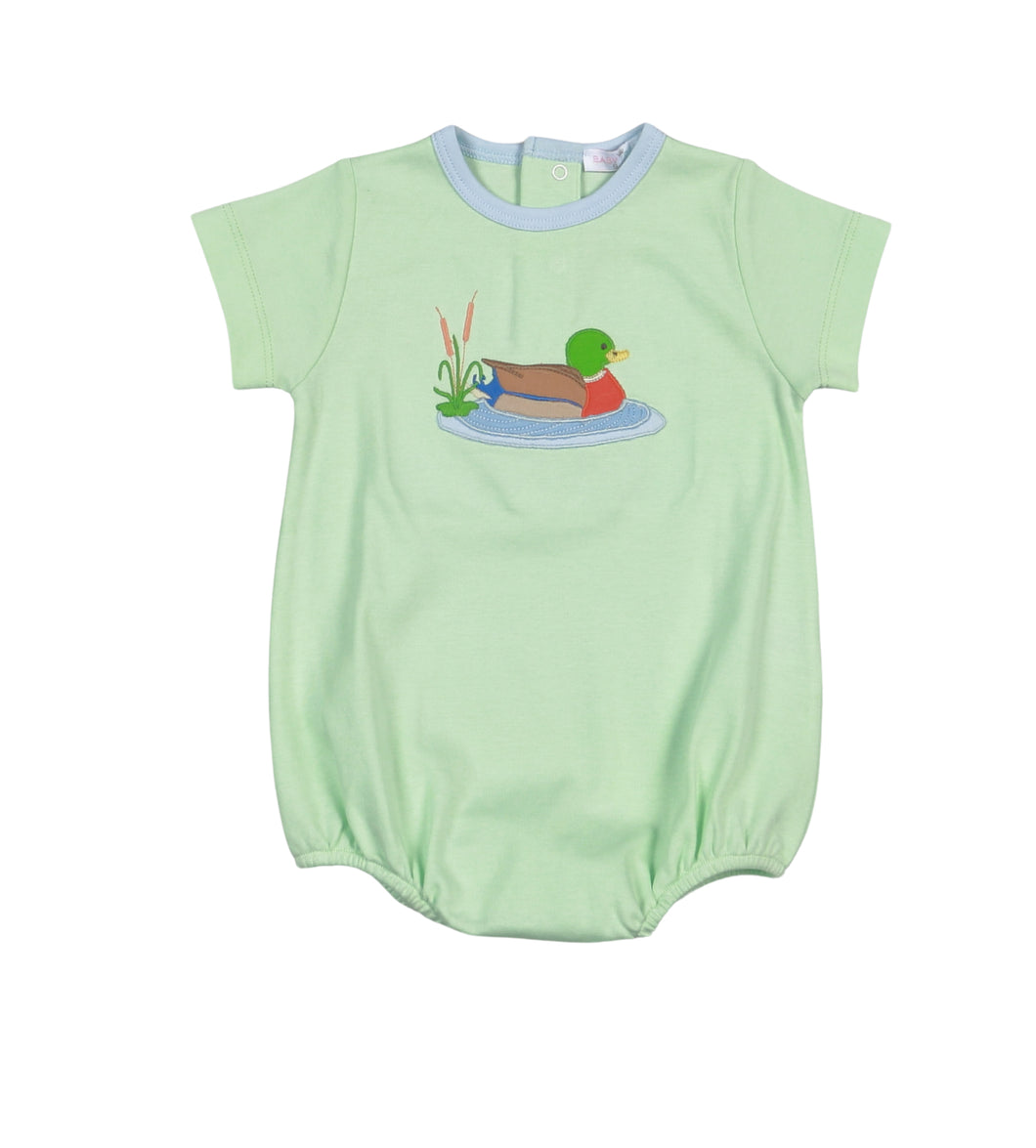 Green Mallard Duck Pima Applique Bubble