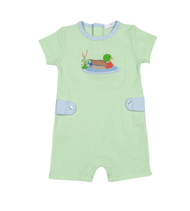 Green Mallard Duck Pima Applique Romper