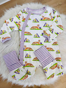 Mascot Mania in Louisiana Organic Cotton 2-Way Convertible Zipper Footie