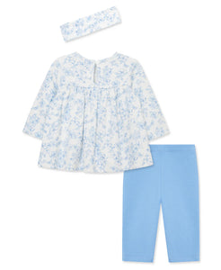 Blue Floral Tunic Set