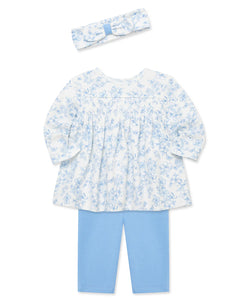Blue Floral Tunic Set