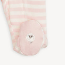Load image into Gallery viewer, Pink Stripe Organic Cotton Magnetic Footie
