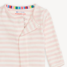 Load image into Gallery viewer, Pink Stripe Organic Cotton Magnetic Footie
