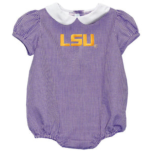 LSU Tigers Embroidered Purple Girls Bubble Short Sleeve