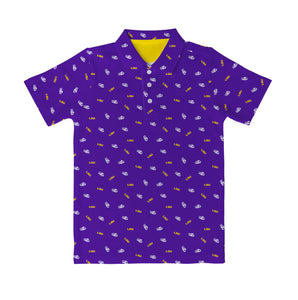 LSU Tigers Vive La Fete Repeat Logo Purple Short Sleeve Polo Shirt
