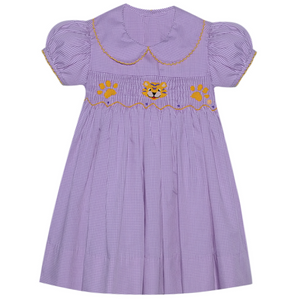 Remember Nguyen Purple/Gold Smocked Dress