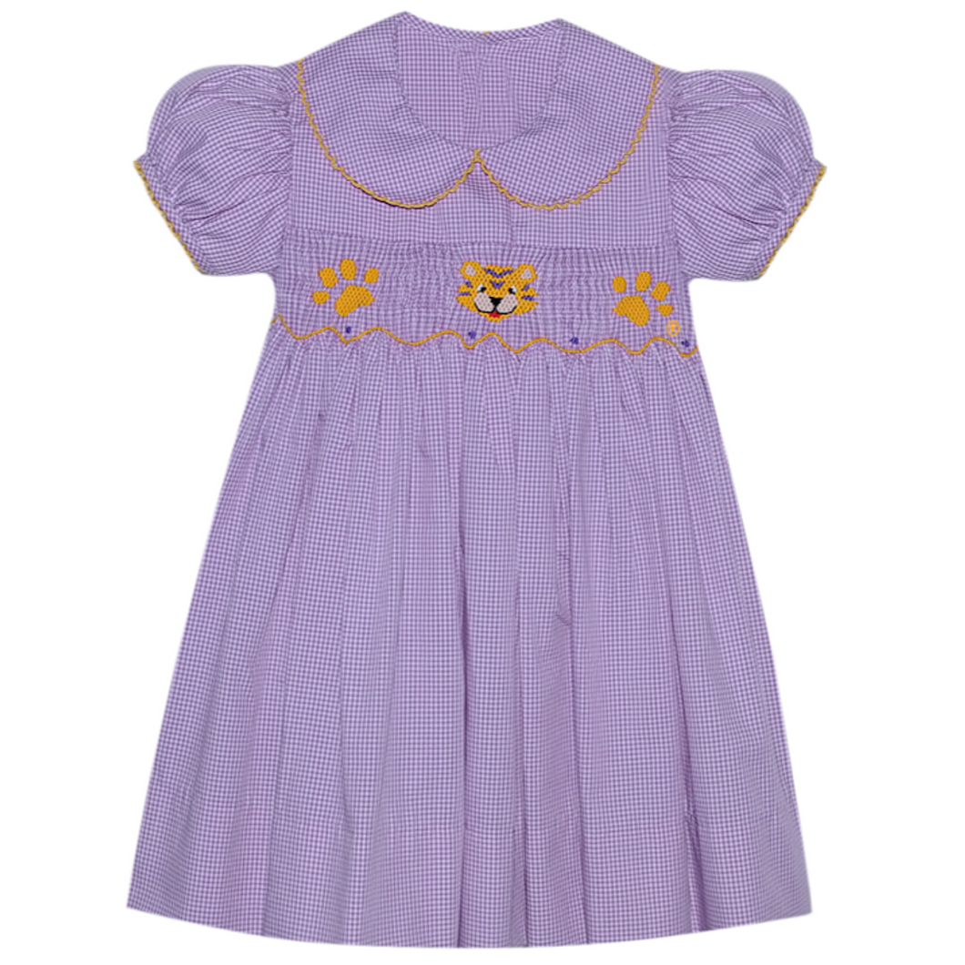 Remember Nguyen Purple/Gold Smocked Dress