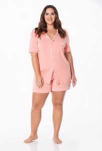 Kickee Pants Short Sleeve Collared Pajama Set with Shorts