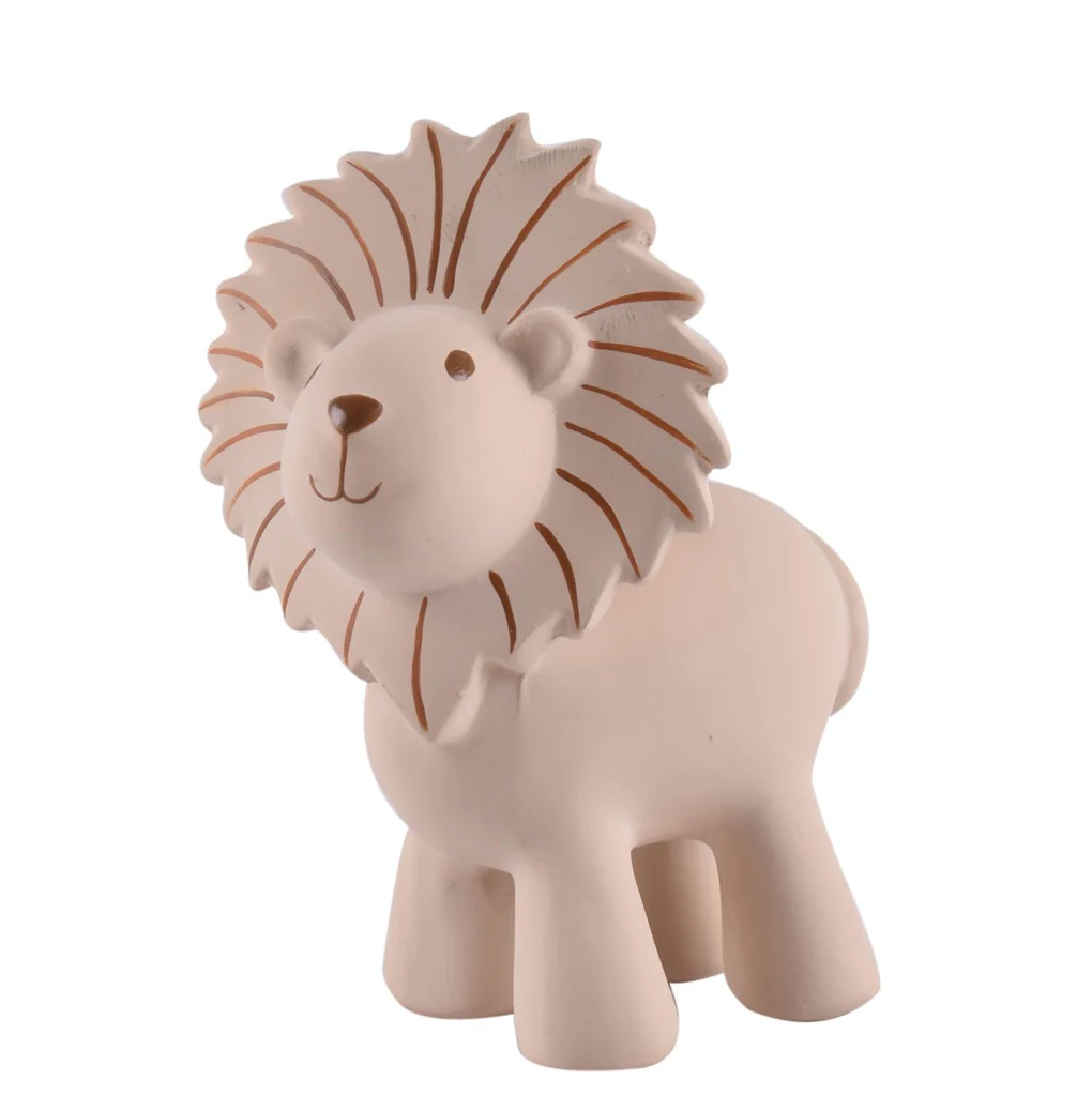 Lion Organic Natural Rubber Rattle, Teether & Bath Toy