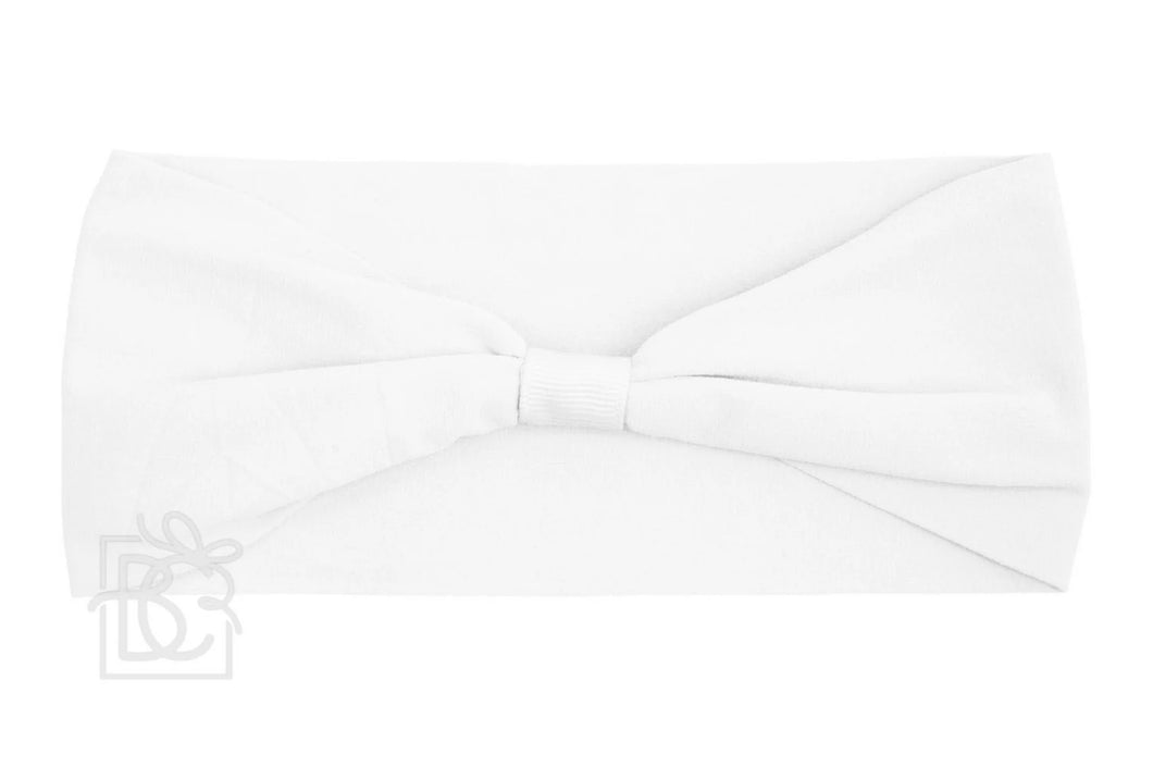 Wide Add-A-Bow Nylon Headband in White