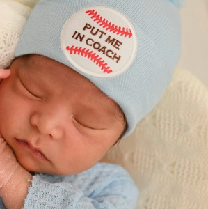 Put Me In Coach Baseball Newborn Hat (2 Colors!)