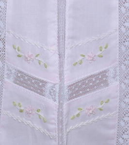 Amelia Dress - White With Pink Embroidery
