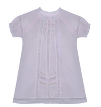 Load image into Gallery viewer, Amelia Dress - White With Pink Embroidery
