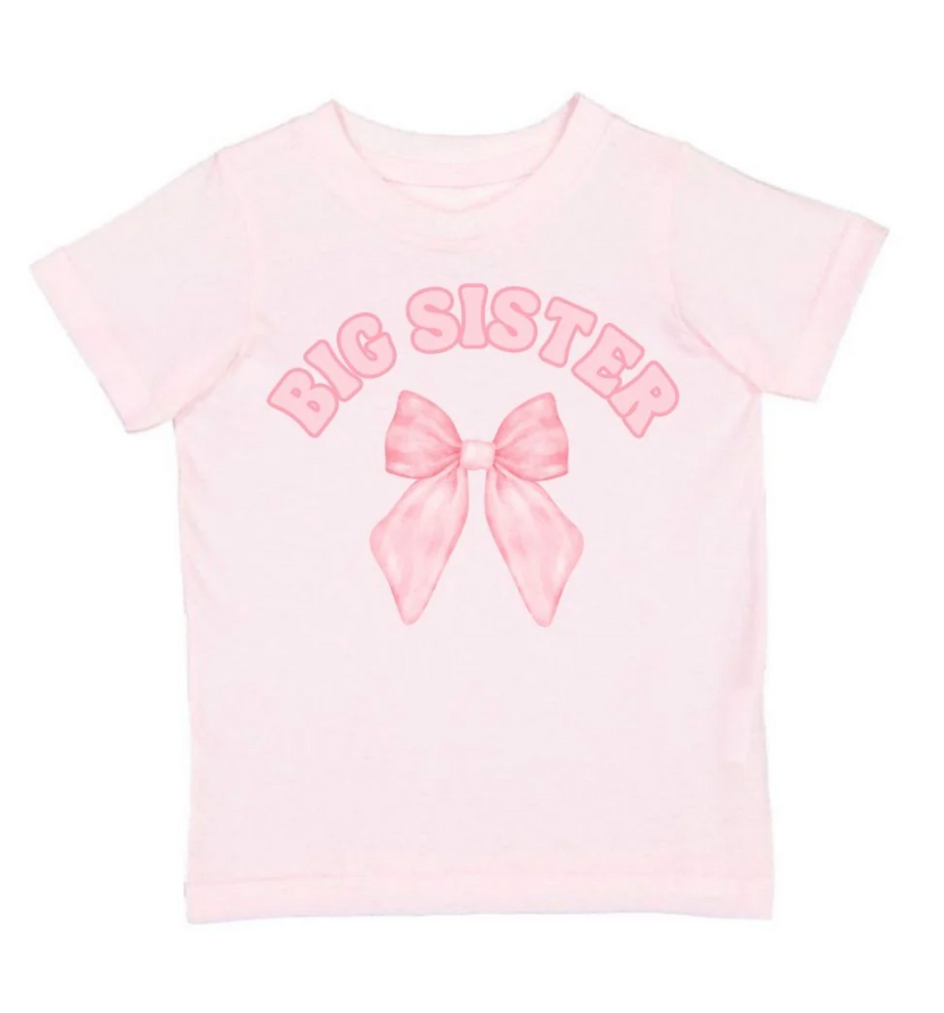 Big Sister Bow Short Sleeve T-Shirt - Ballet