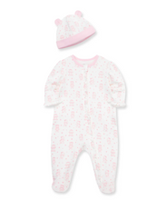 Load image into Gallery viewer, Joyful Bear 2-Way-Zip Footie &amp; Hat
