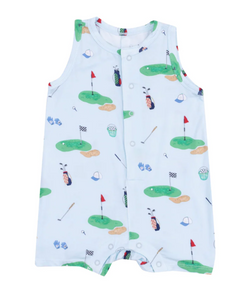 Golf Things Blue Sleeveless Shortie Romper