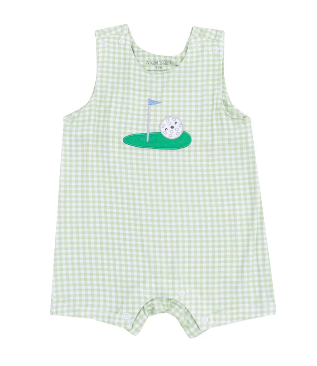 Golf Applique Sleeveless Shortie Romper