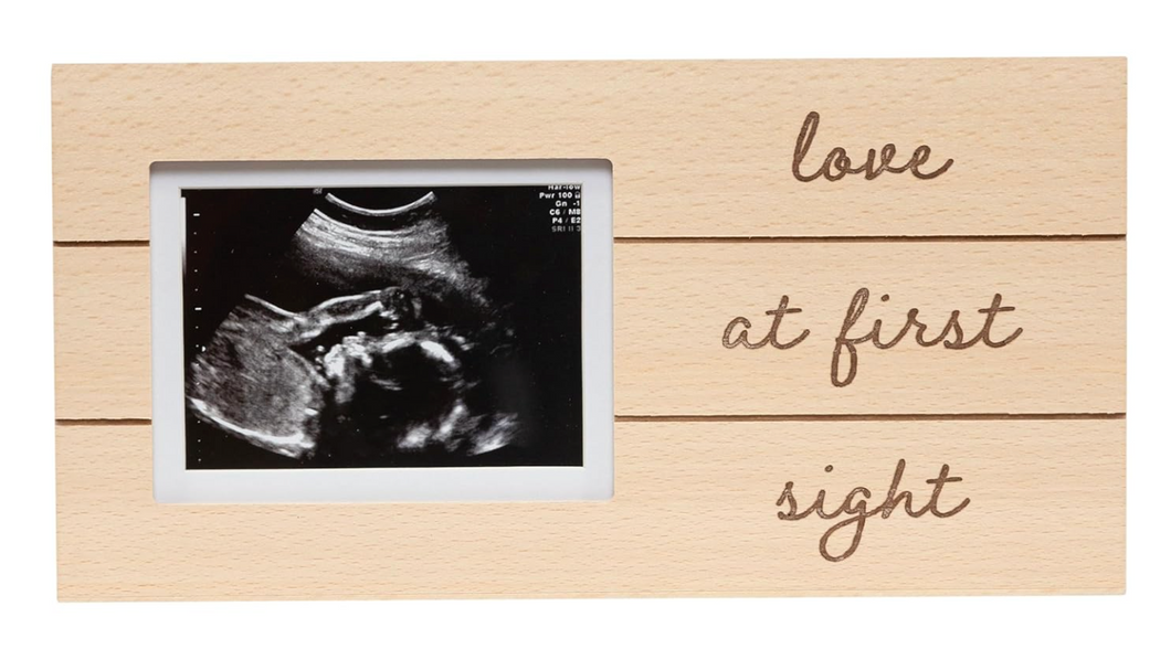 Love At First Sight Wooden Sonogram Picture Frame