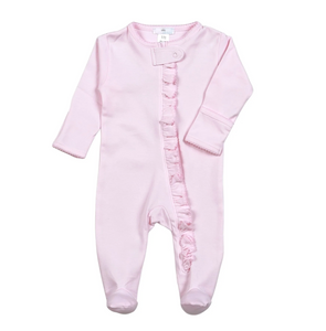 Baby Loren Pink Zipper Pima Footie