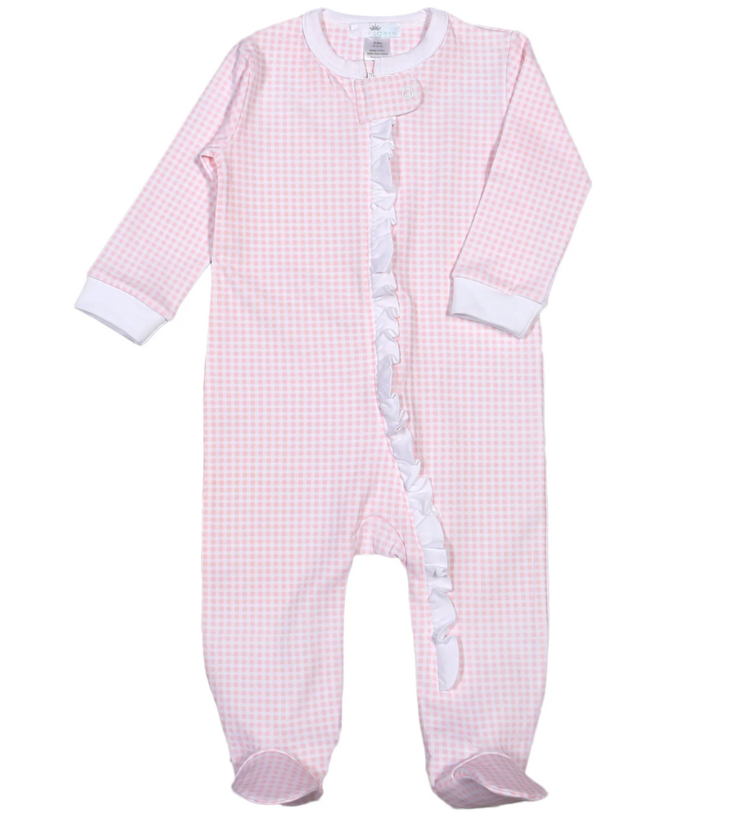 Baby Loren Pink Zipper Footie
