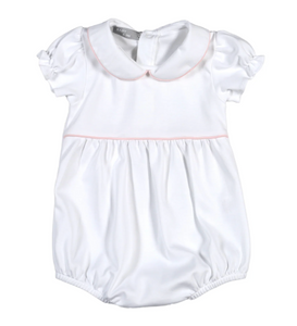 Baby Loren Isabela White/Pink Pima Bubble