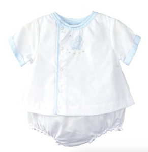 Shadow Stitch Lamb Diaper Set
