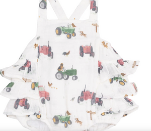 Tractor And Friends - Ruffle Sunsuit