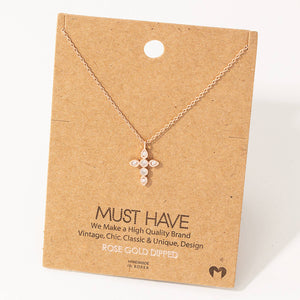Rhinestone Cross Pendant Necklace