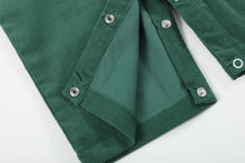 Load image into Gallery viewer, Green Corduroy Santa Smocked Overalls
