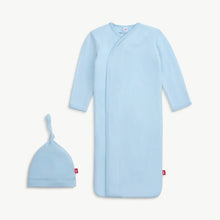 Load image into Gallery viewer, Baby Blue Modal Magnetic Gown &amp; Hat Set
