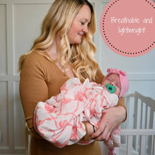 Load image into Gallery viewer, Beautiful Bows Baby Muslin Swaddle Blanket
