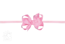 Load image into Gallery viewer, 1/4" Nylon Pantyhose Headband w/ Scalloped Edge Bow
