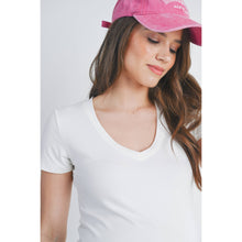 Load image into Gallery viewer, Ivory V-Neck Short Sleeve Maternity T-Shirt
