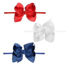 Load image into Gallery viewer, 1/4" Nylon Pantyhose Headband w/ Scalloped Edge Bow
