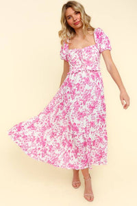 Faith Sweetheart Neck Bustier Floral Tiered Summer Dress