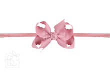 Load image into Gallery viewer, 1/4" Nylon Pantyhose Headband w/ Scalloped Edge Bow
