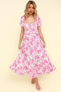 Faith Sweetheart Neck Bustier Floral Tiered Summer Dress