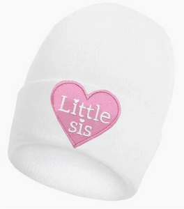 Little Sis Heart Patch Newborn Hospital Hat