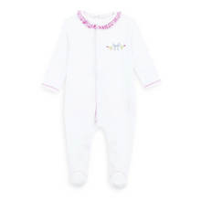 Load image into Gallery viewer, Evelyn's Classics Hand-Embroidered Ruffle Footie
