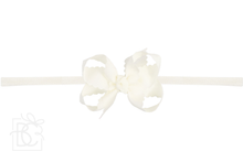 Load image into Gallery viewer, 1/4" Nylon Pantyhose Headband w/ Scalloped Edge Bow
