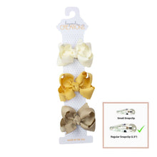 Load image into Gallery viewer, 3" Small Scalloped Edge Bow on Snap Clip (3 Pack)
