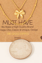 Load image into Gallery viewer, Gold Dipped Knotted Ribbon Bow Pendant Necklace
