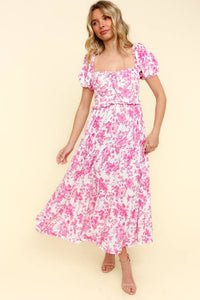 Faith Sweetheart Neck Bustier Floral Tiered Summer Dress