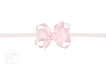 Load image into Gallery viewer, 1/4" Nylon Pantyhose Headband w/ Scalloped Edge Bow
