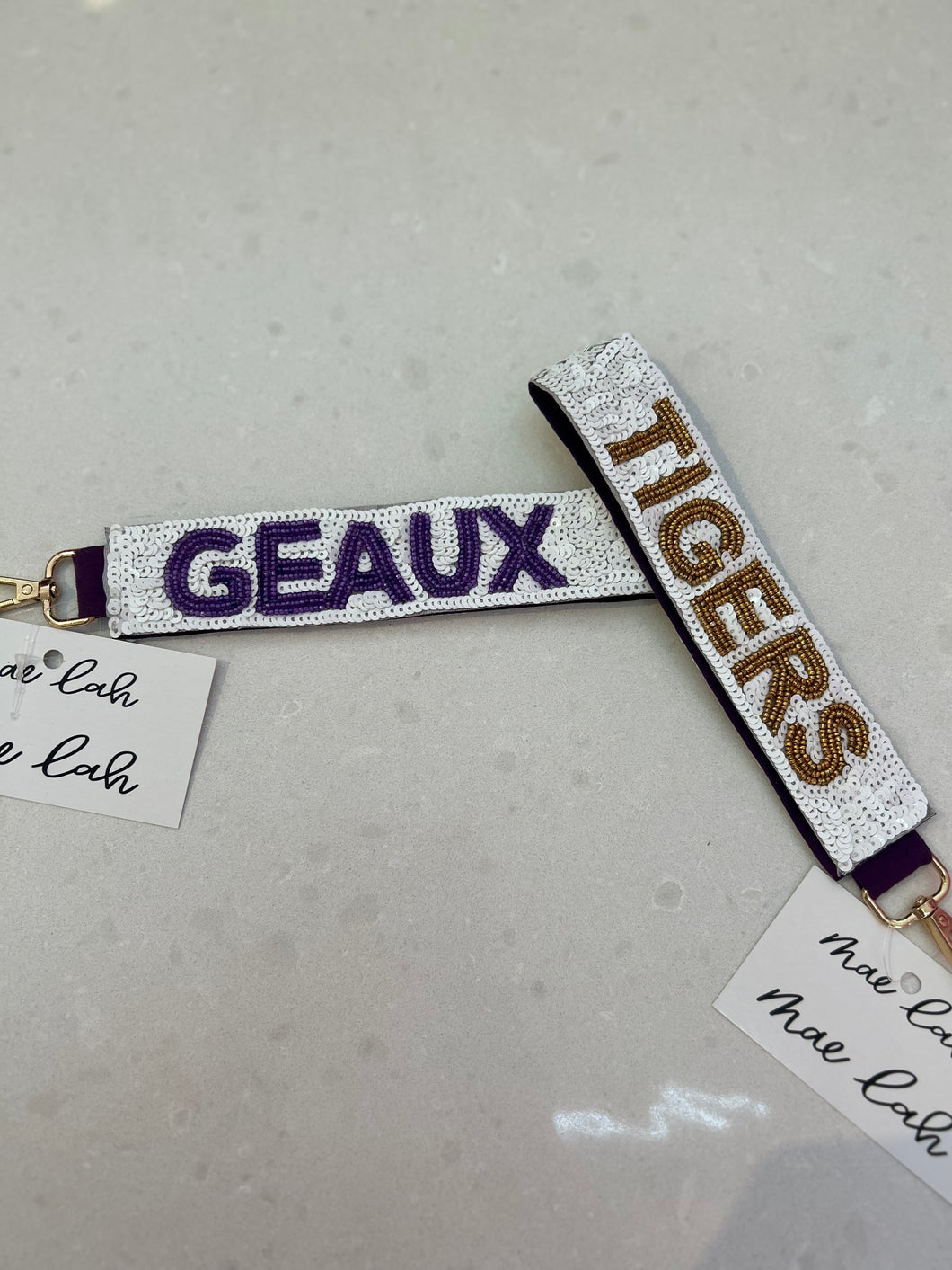 Sequin Geaux Tigers Key Chain