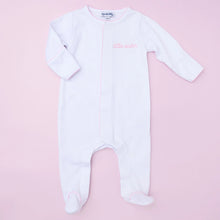 Load image into Gallery viewer, Magnolia Baby Little Sister Embroidered Footie
