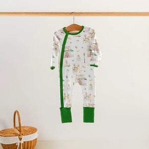 Powdered Sugar and Puppies Organic Cotton 2-Way Convertible Zipper Footie