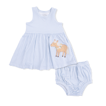 Load image into Gallery viewer, Cute Farm Animals Applique Tank Dress with Bloomer
